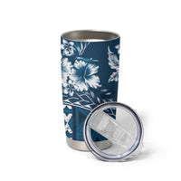 Kia Orana Cook Islands Tumbler Cup Tiare & Stars - Navy Blue LT7 - Polynesian Pride