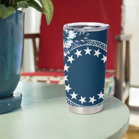 Kia Orana Cook Islands Tumbler Cup Tiare & Stars - Navy Blue LT7 - Polynesian Pride