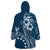 Kia Orana Cook Islands Wearable Blanket Hoodie Tiare and Stars - Navy Blue