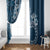 Kia Orana Cook Islands Window Curtain Tiare and Stars - Navy Blue