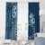 Kia Orana Cook Islands Window Curtain Tiare and Stars - Navy Blue