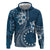 Kia Orana Cook Islands Zip Hoodie Tiare and Stars - Navy Blue