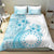 Kia Orana Cook Islands Bedding Set Tiare and Stars - Turquoise