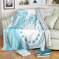 Kia Orana Cook Islands Blanket Tiare and Stars - Turquoise LT7 Turquoise - Polynesian Pride
