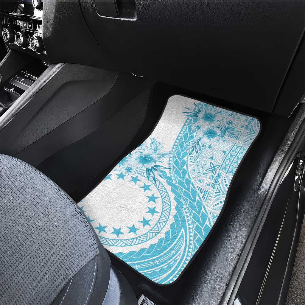 Kia Orana Cook Islands Car Mats Tiare and Stars - Turquoise LT7 - Polynesian Pride