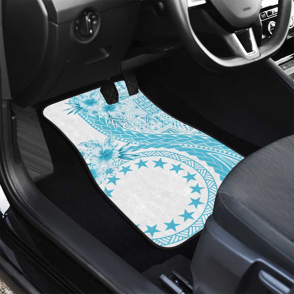 Kia Orana Cook Islands Car Mats Tiare and Stars - Turquoise LT7 - Polynesian Pride