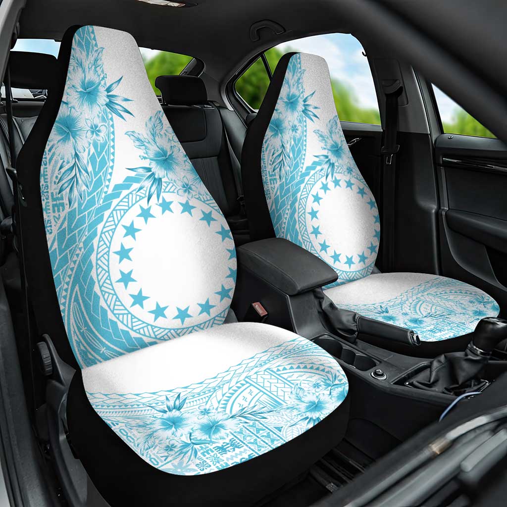 Kia Orana Cook Islands Car Seat Cover Tiare and Stars - Turquoise