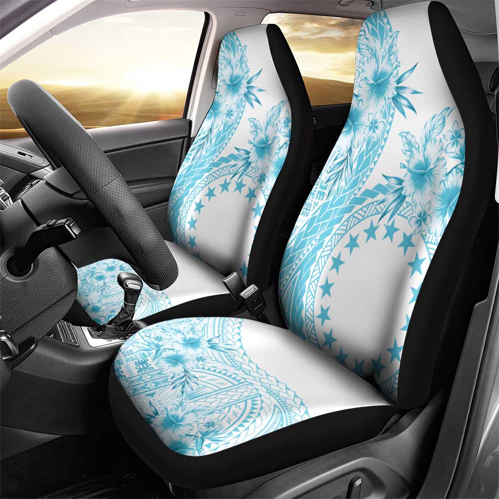 Kia Orana Cook Islands Car Seat Cover Tiare and Stars - Turquoise