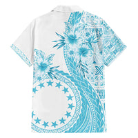 Kia Orana Cook Islands Family Matching Long Sleeve Bodycon Dress and Hawaiian Shirt Tiare and Stars - Turquoise