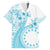 Kia Orana Cook Islands Family Matching Off The Shoulder Long Sleeve Dress and Hawaiian Shirt Tiare and Stars - Turquoise