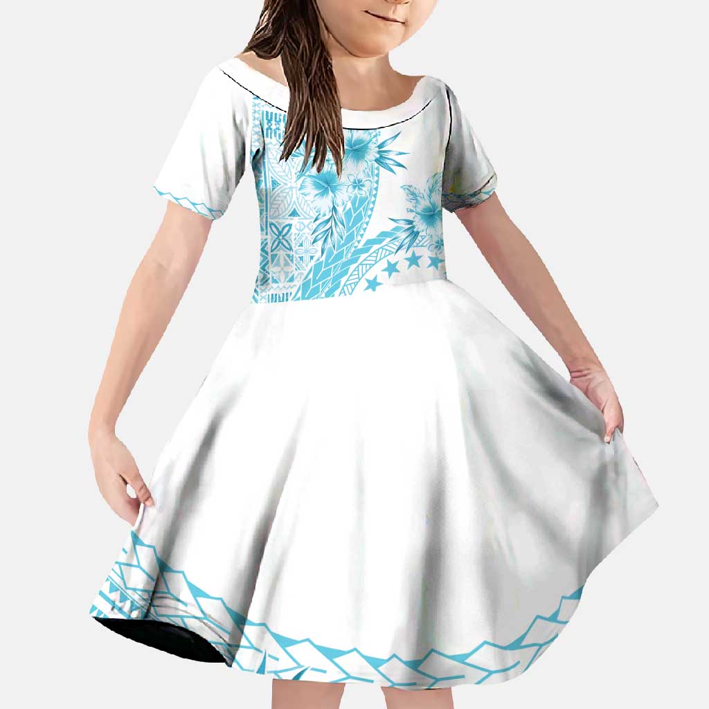 Kia Orana Cook Islands Family Matching Off Shoulder Maxi Dress and Hawaiian Shirt Tiare and Stars - Turquoise