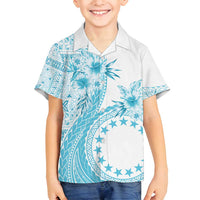 Kia Orana Cook Islands Family Matching Off Shoulder Maxi Dress and Hawaiian Shirt Tiare and Stars - Turquoise