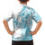 Kia Orana Cook Islands Family Matching Puletasi and Hawaiian Shirt Tiare and Stars - Turquoise