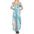 Kia Orana Cook Islands Family Matching Summer Maxi Dress and Hawaiian Shirt Tiare and Stars - Turquoise