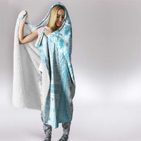 Kia Orana Cook Islands Hooded Blanket Tiare and Stars - Turquoise LT7 - Polynesian Pride