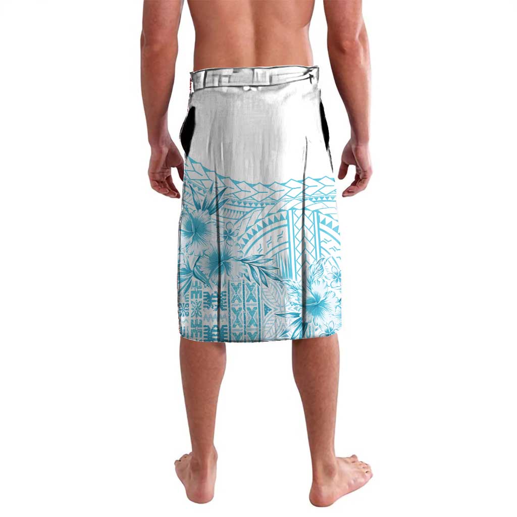 Kia Orana Cook Islands Lavalava Tiare and Stars - Turquoise LT7 - Polynesian Pride