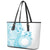 Kia Orana Cook Islands Leather Tote Bag Tiare and Stars - Turquoise