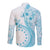 Kia Orana Cook Islands Long Sleeve Button Shirt Tiare and Stars - Turquoise