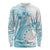 Kia Orana Cook Islands Long Sleeve Shirt Tiare and Stars - Turquoise