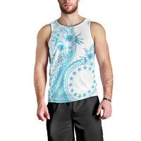 Kia Orana Cook Islands Men Tank Top Tiare and Stars - Turquoise LT7 - Polynesian Pride