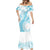 Kia Orana Cook Islands Mermaid Dress Tiare and Stars - Turquoise