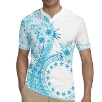 Kia Orana Cook Islands Rugby Jersey Tiare and Stars - Turquoise LT7 - Polynesian Pride