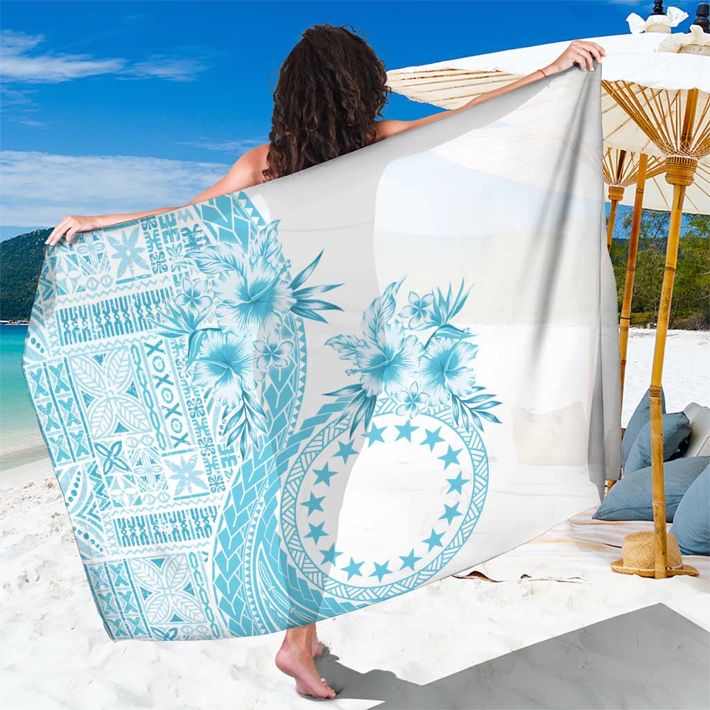 Kia Orana Cook Islands Sarong Tiare and Stars - Turquoise