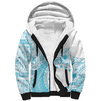 Kia Orana Cook Islands Sherpa Hoodie Tiare and Stars - Turquoise LT7 Unisex Turquoise - Polynesian Pride
