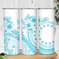 Kia Orana Cook Islands Skinny Tumbler Tiare & Stars - Turquoise