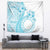 Kia Orana Cook Islands Tapestry Tiare and Stars - Turquoise