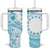 Kia Orana Cook Islands Tumbler With Handle Tiare & Stars - Turquoise