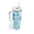 Kia Orana Cook Islands Tumbler With Handle Tiare & Stars - Turquoise