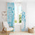 Kia Orana Cook Islands Window Curtain Tiare and Stars - Turquoise