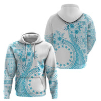 Kia Orana Cook Islands Zip Hoodie Tiare and Stars - Turquoise