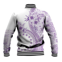 Kia Orana Cook Islands Baseball Jacket Tiare and Stars - Lavender LT7 - Polynesian Pride