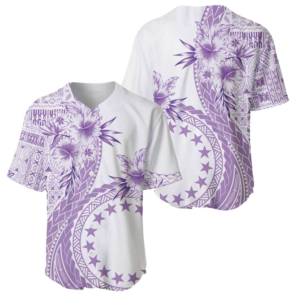 Kia Orana Cook Islands Baseball Jersey Tiare and Stars - Lavender