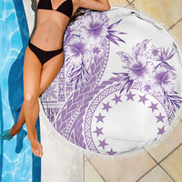 Kia Orana Cook Islands Beach Blanket Tiare and Stars - Lavender LT7 - Polynesian Pride