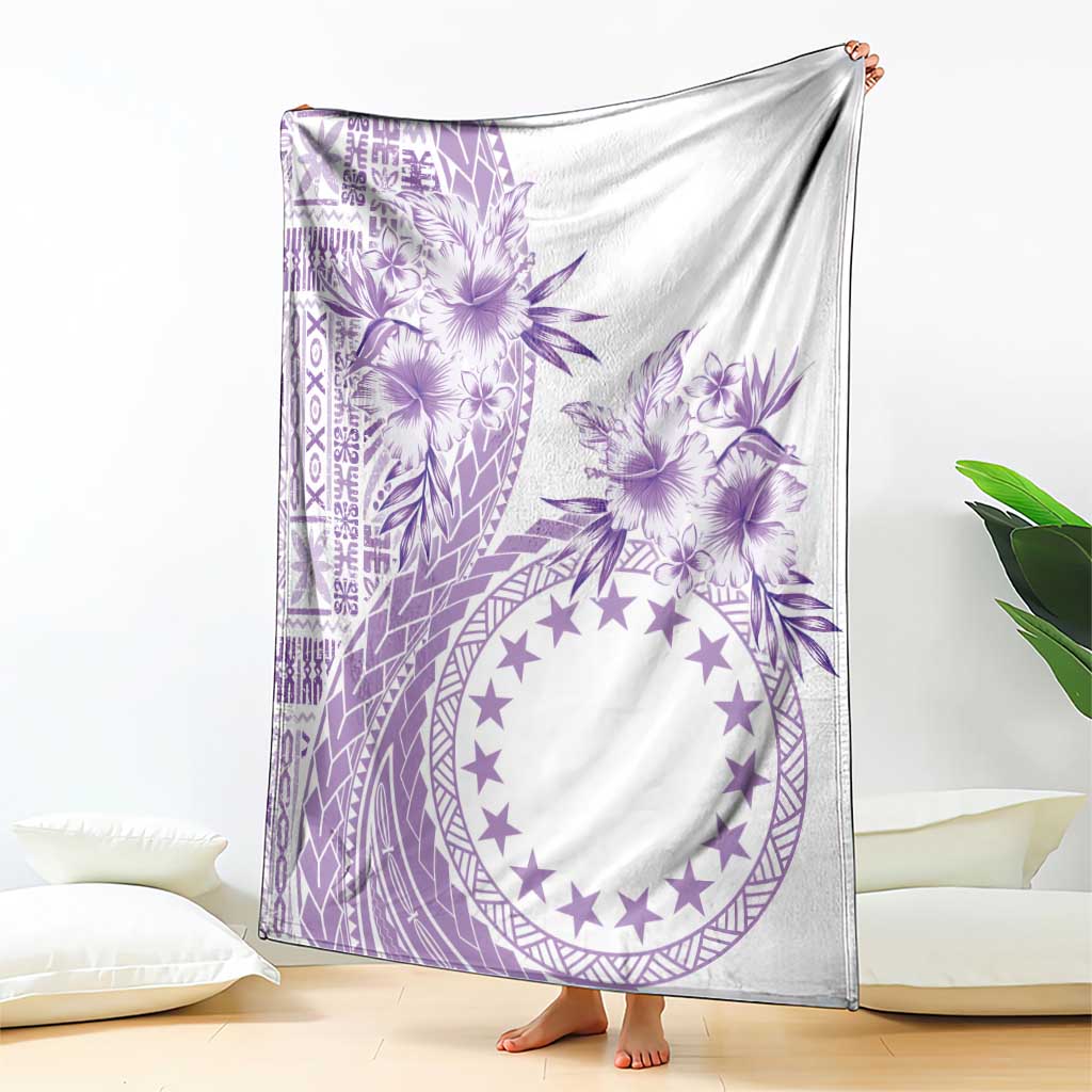 Kia Orana Cook Islands Blanket Tiare and Stars - Lavender LT7 - Polynesian Pride