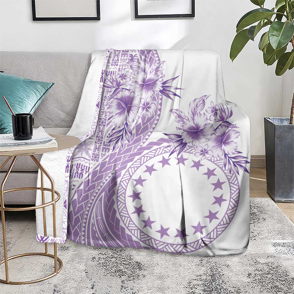 Kia Orana Cook Islands Blanket Tiare and Stars - Lavender LT7 - Polynesian Pride