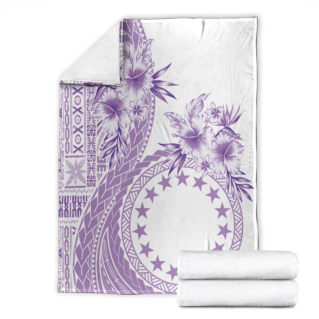 Kia Orana Cook Islands Blanket Tiare and Stars - Lavender LT7 - Polynesian Pride