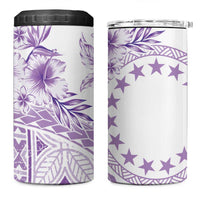 Kia Orana Cook Islands 4 in 1 Can Cooler Tumbler Tiare & Stars - Lavender