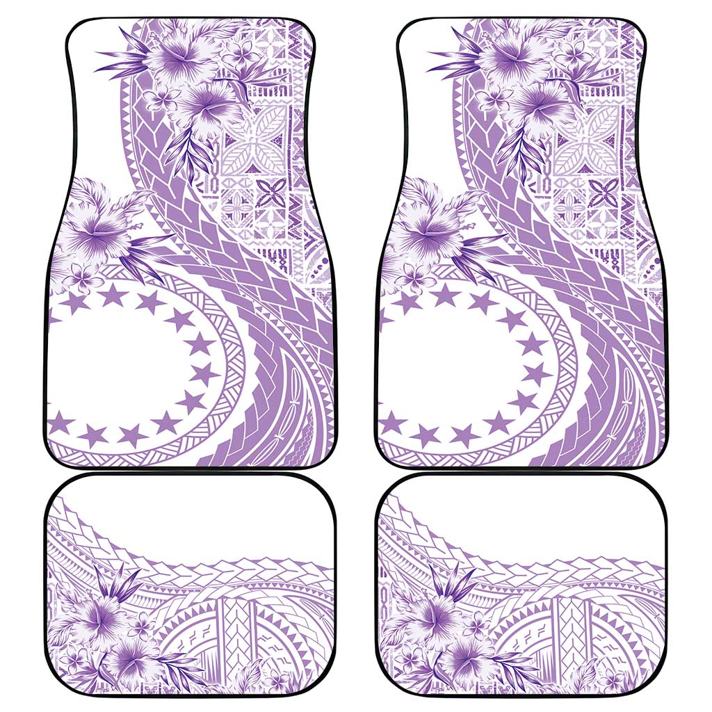 Kia Orana Cook Islands Car Mats Tiare and Stars - Lavender LT7 - Polynesian Pride