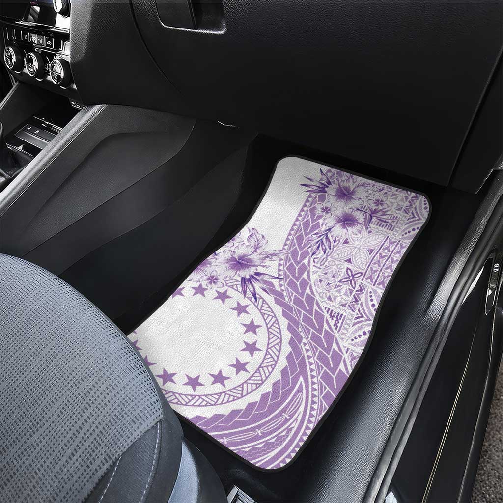 Kia Orana Cook Islands Car Mats Tiare and Stars - Lavender LT7 - Polynesian Pride