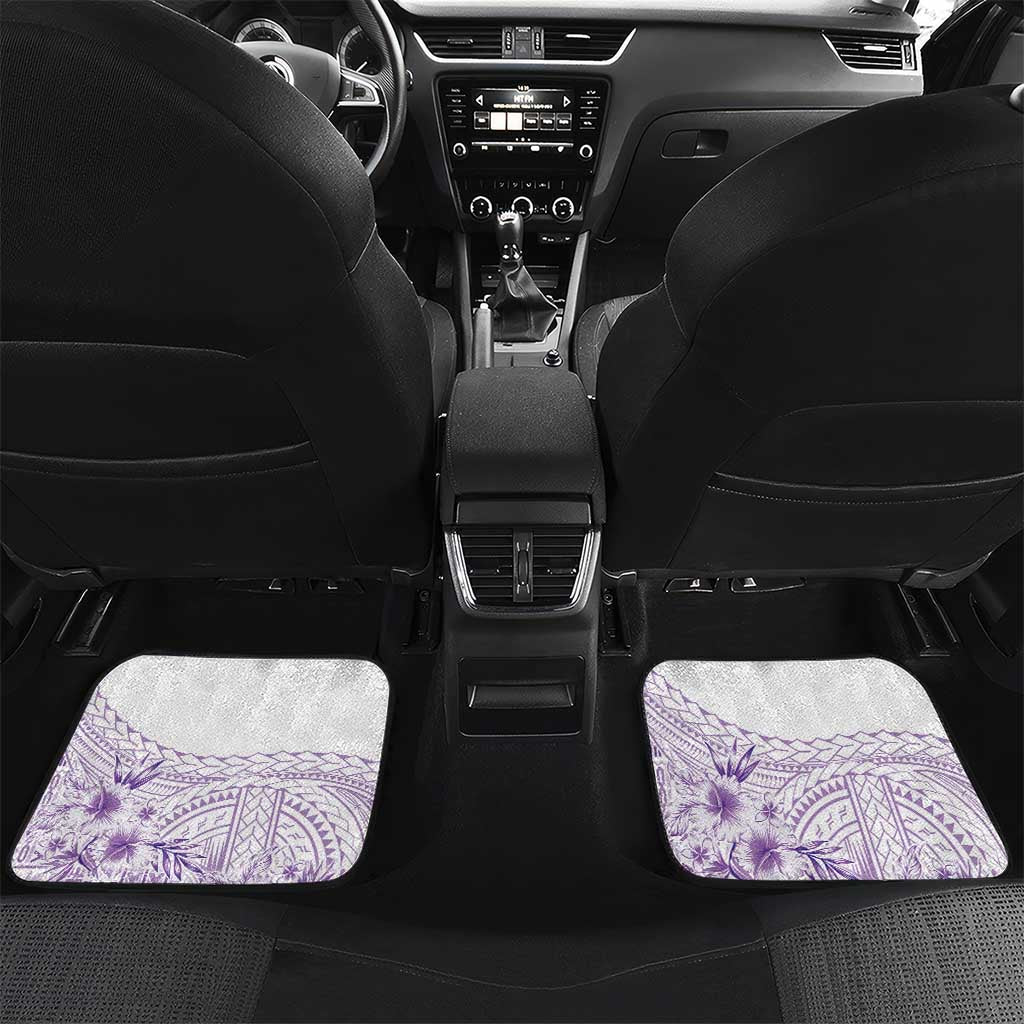 Kia Orana Cook Islands Car Mats Tiare and Stars - Lavender LT7 Set 2pcs - Back Lavender - Polynesian Pride