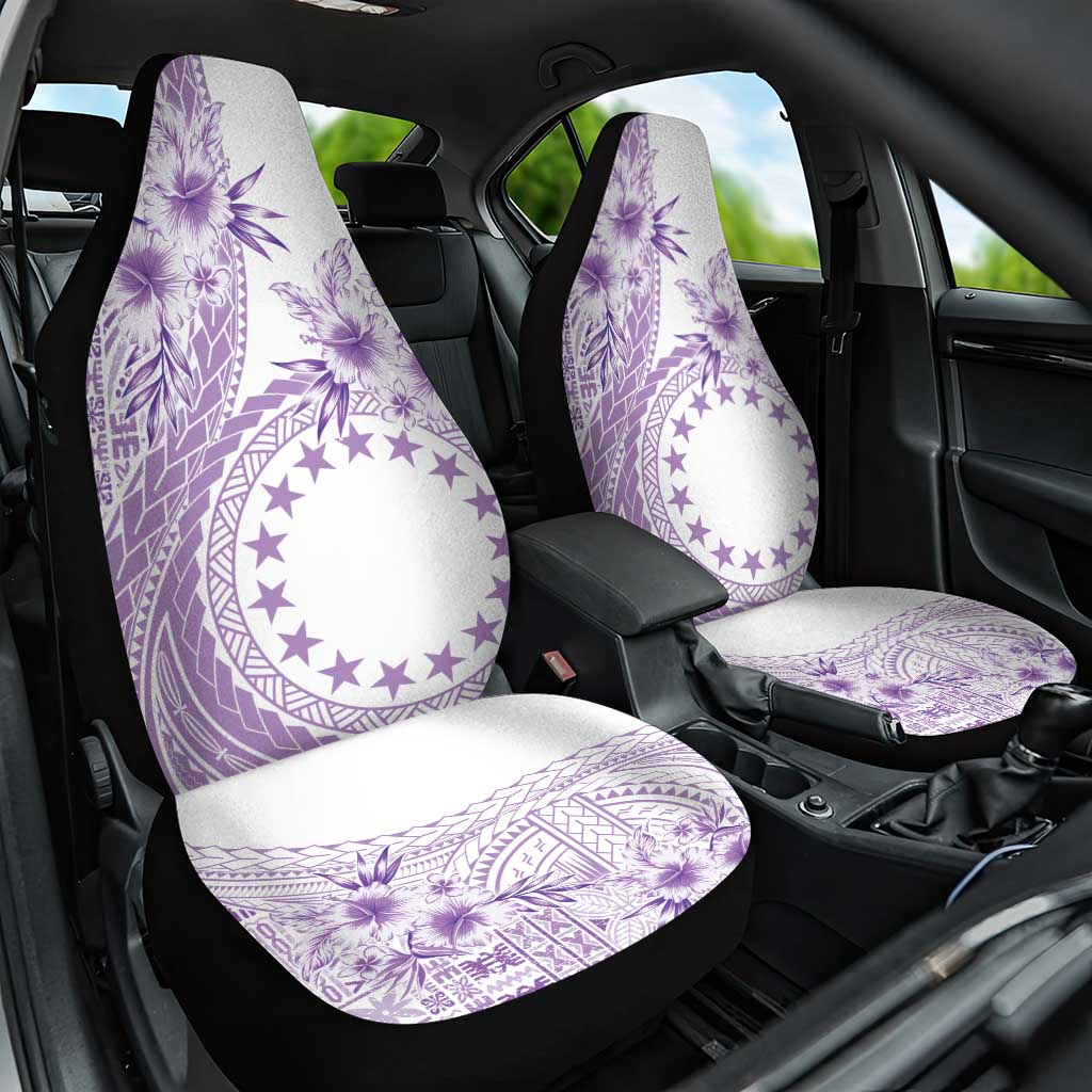 Kia Orana Cook Islands Car Seat Cover Tiare and Stars - Lavender