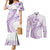 Kia Orana Cook Islands Couples Matching Mermaid Dress and Long Sleeve Button Shirt Tiare and Stars - Lavender