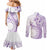 Kia Orana Cook Islands Couples Matching Mermaid Dress and Long Sleeve Button Shirt Tiare and Stars - Lavender