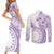 Kia Orana Cook Islands Couples Matching Short Sleeve Bodycon Dress and Long Sleeve Button Shirt Tiare and Stars - Lavender