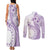 Kia Orana Cook Islands Couples Matching Tank Maxi Dress and Long Sleeve Button Shirt Tiare and Stars - Lavender