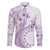 Kia Orana Cook Islands Family Matching Long Sleeve Bodycon Dress and Hawaiian Shirt Tiare and Stars - Lavender